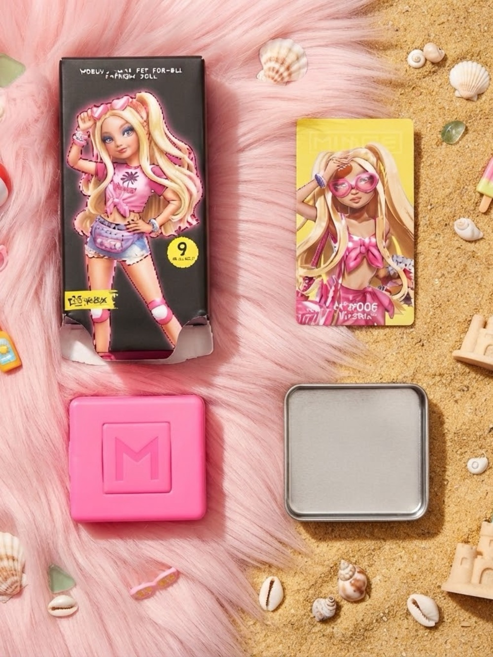 Zuru Minnee Smallest Posable Fashion Doll#008 Retro Rollers Beach Version